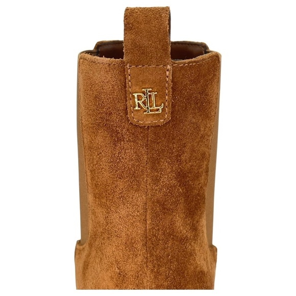 Lauren Ralph Lauren Marianna Tan Suede Leather Womens Ankle Boots Size 6M - Picture 8 of 13